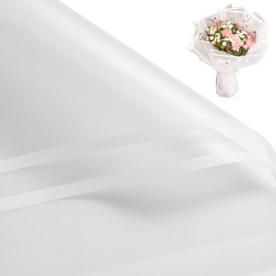 RUSPEPA 20 Sheets Flower Wrapping Paper, Waterproof Floral Bouquet Wrapping Paper, Florist Supplies Packaging Paper for Birthday, Party, Wedding and DIY Crafts - White