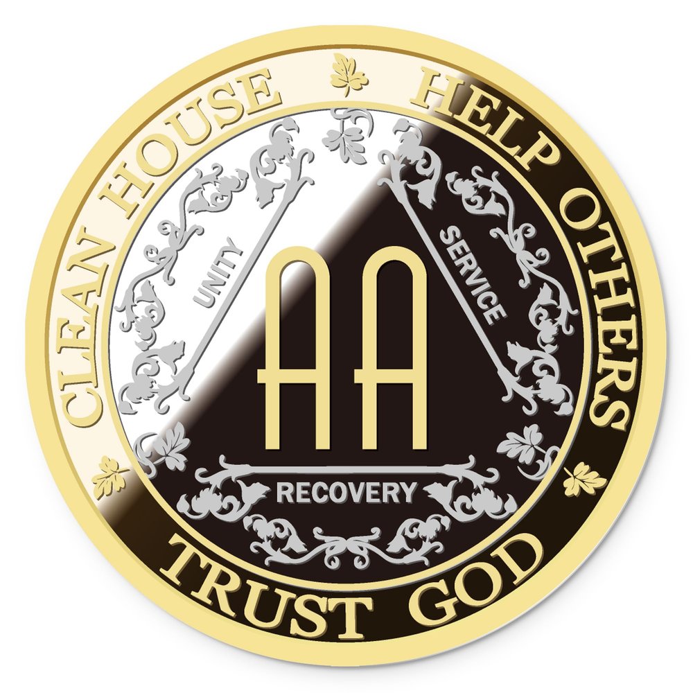 AA Sobriety Coin Exquisite AA Anniversary Coins, Medallions & Chips The Perfect Sober Gift for AA Recovery and Clean Milestones (No Year)
