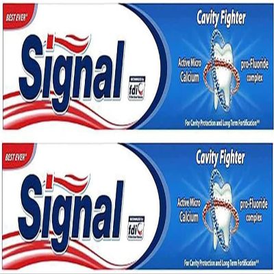 2 Box Signal Anti Caries Toothpaste Cavity Fighter Best Ever Active Micro Calcium Pro Fluoride Complex for Cavity Protection & Long Term Fortification (4.23 oz 120 ml Each One)