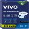 VIVO Organic Cotton Overnight Sensitive Skin Adult Incontinence Diaper Briefs with Tabs, X-Large 44 Count view 1
