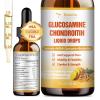 Glucosamine Chondroitin MSM Liquid Drops FSA-HSA - Joint Support Supplement for Mobility, Flexibility & Bones Chondroitin Sulfate Supplement Turmeric, Quercetin, Bromelain, MSM Oil 2 FL.OZ view 1