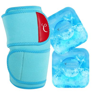 Comfytemp Large Knee Ice Pack Wrap with 2 Gel Soft Cold Pack, Reusable Compression Knee Brace for Meniscus Tear, Joint Pain Relief, Arthritis, ACL, After Surgery Men Women Recovery