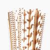 100 pcs Metallic Foil Paper Straws, Rose Gold Silver Red Pink Blue Green Stripe Dot Star Heart Wave Solid Rainbow Drinking Straws, Party Cocktail Beverage Cake Pop Sticks (Rose Gold Foil) view 2
