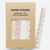 100 pcs Metallic Foil Paper Straws, Rose Gold Silver Red Pink Blue Green Stripe Dot Star Heart Wave Solid Rainbow Drinking Straws, Party Cocktail Beverage Cake Pop Sticks (Metallic Foil Heart) view 1