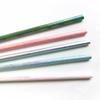100 pcs Metallic Foil Paper Straws, Rose Gold Silver Red Pink Blue Green Stripe Dot Star Heart Wave Solid Rainbow Drinking Straws, Party Cocktail Beverage Cake Pop Sticks (Iridescent) view 4