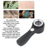 60X Handheld Illuminated Magnifying Glass with LED Light, USB Rechargeable for Outdoor Exploration, Observation view 3