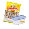 Peanut Soft Candy Dadinho, 6.3 oz Bag | Traditional Square Brazilian Sweet with Peanuts | Includes 14 oz BPA-Free Food Storage Container | Doce Quadrado de Amendoim | Ganhe Pote Pop Quadrado 400 ml view 1