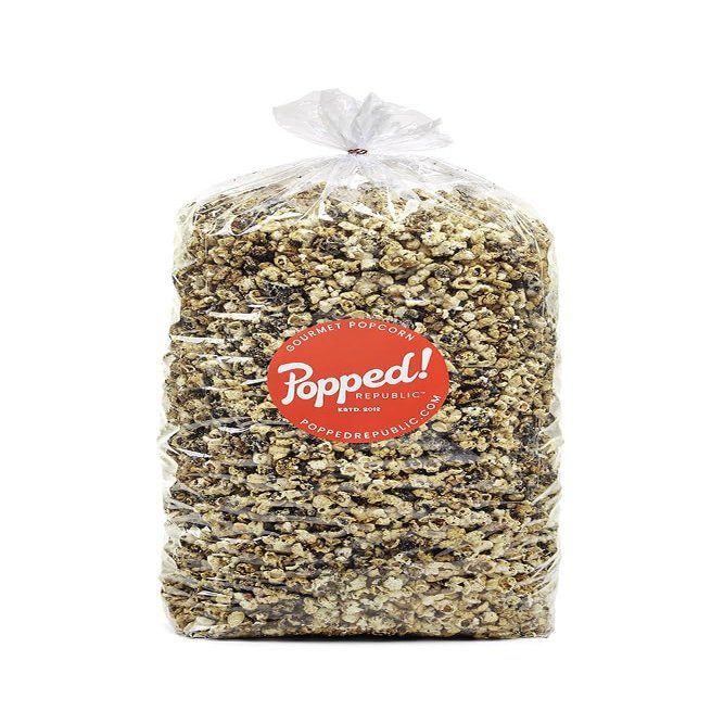 Popped! Republic Cookies & Cream Kettle Corn with White Chocolate Drizzle, Non GMO Popcorn. Party Size Bulk 120 Cups, 7.5 Gallons Per Bag