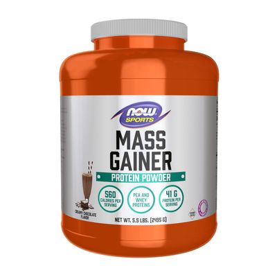 Now Foods Sports Mass Gainer Protein Powder, Creamy Chocolate Flavor, Pea and Whey Protein Blend, 5.5 lbs.