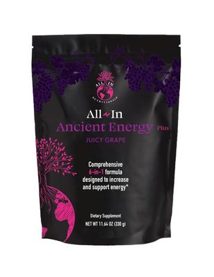All In Nutritionals Ancient Energy Plus Powdered Supplement, Juicy Grape - 30 Servings, 1 Scoop, Coconut Sugar, Monk Fruit, Reb M, Sustained Energy, Mental Clarity, Focus, No Jitters, No Crash