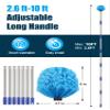 Cobweb Duster with Extension Pole, 10 ft Spider Web Brush for Outdoor House Cleaning, Cob Web Remover for High Ceilings Fans, Medium-Stiff Bristles Head, Adjustable Long Handle, Lightweight Cleaner view 4