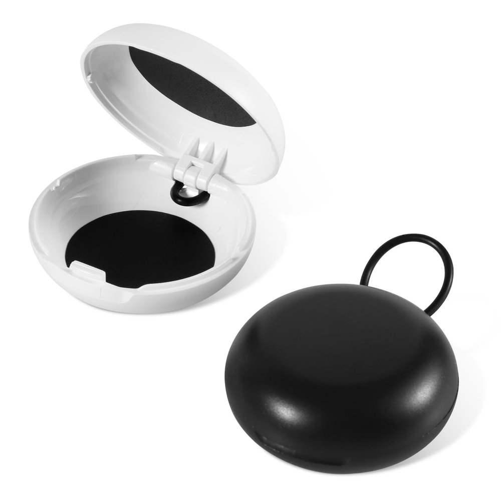 2pcs Ear Plug Carrying Cases, Mini Portable Earplug Case Earbud Organizer Holder with Lanyard Ear Bud Small Storage Box for Travel Business Outdoor Activities Trinkets and Pills(White, Black)