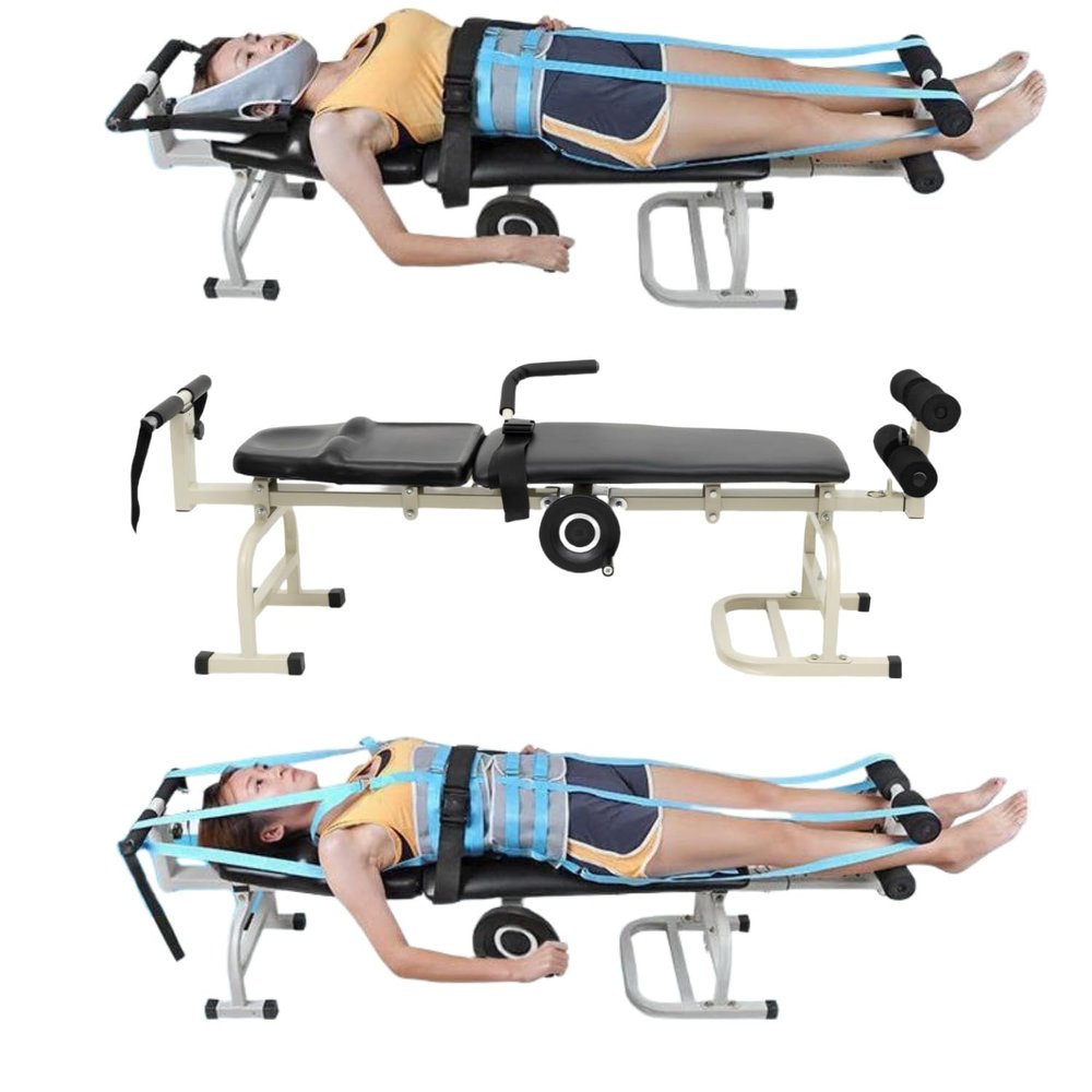 Benediction Life Multifunctional Cervical Spine Stretcher Traction Spine Cervical Massage Traction Bed Back Stretch Bench Body Stretching Device Bench for Relieving Body Aches and Pains