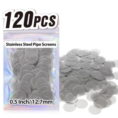 Pipe Screens 120pcs 1/2 Inch 12.7mm Stainless Steel Pipe Screen, 0.5 Inch Metal Mesh Filter Screen
