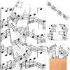 100Sheets Musical Notes Tissue Paper Black White Staff Pattern Gift Wrapping Tissue for Birthday Party Baby Shower Wedding Bridal Shower DIY Craft, 19.7 x 13.8 Inch view 1