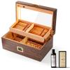Woodronic Cigar Humidor for 120 Counts with LED Light, Digital Hygrometer, Crystal Gel Humidifier, Humidor Solution, Spanish Cedar Lined & Dividers, Desktop Cigar Case Gift for Men view 1
