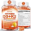Vitamin D3 K2 Gummies for Adults - Vitamin D3 5000IU + K2 (MK-7) 120mcg - Sugar-Free D3 and K2 Supplements with Omega-3, Methyl B12, B9, B6, Vitamins E & Zinc - for Calcium Absorption & Immune Health view 1