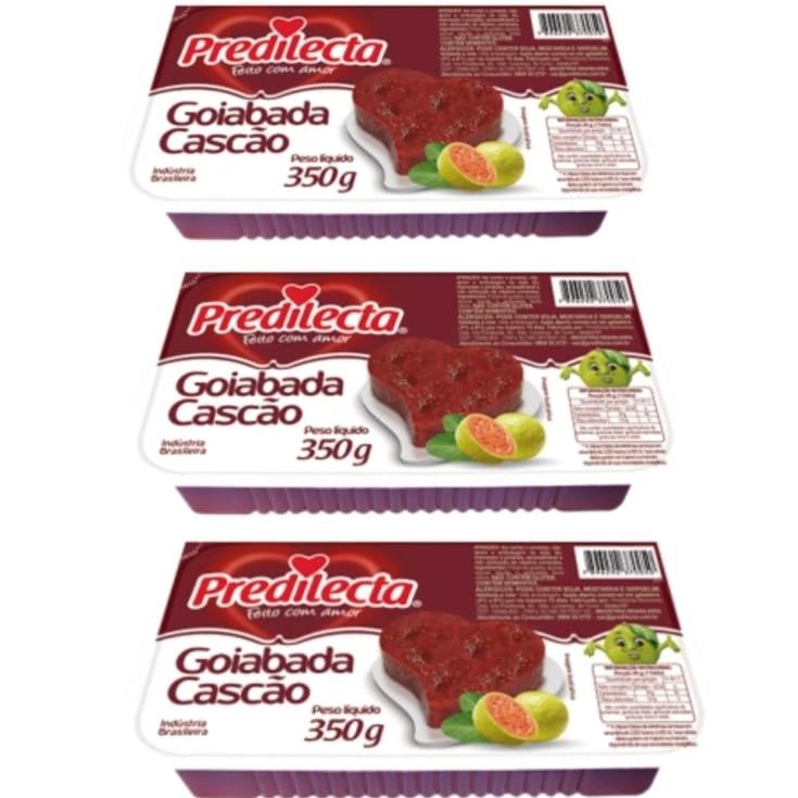 Goiabada Brasileira Casco Predilecta 350g | Pack of 3x350g | Brazilian Guava Jam | Doce de Goiaba