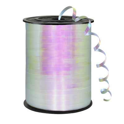 500 Yards Iridescent White Ribbons Curling Ribbon,1/5" Holographic Curly Ribbons,Curling Ribbon for Gifts Package Wrapping, Party Festival Art Craft Decor,Florists, Weddings,Bows,Crafts wrap