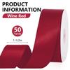 1-1/2 Inches 50 Yards Wine Red Satin Ribbon for Gift Wrapping,Christmas Ribbon for Xmas Tree Wedding Valentines Day Decoration,Flower Bouquet Bows DIY view 2