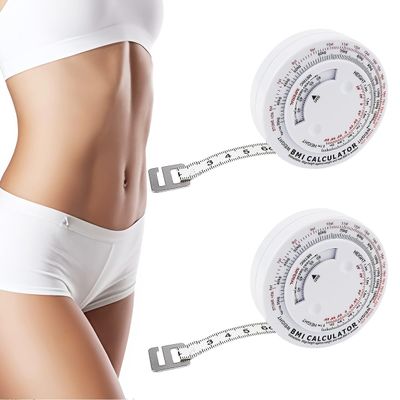 Body Measure Tape BMI Body Mass Index Calculator Retractable Tape Arms Chest Thigh or Waist Measuring Tape Fitness Goals, 2PCS