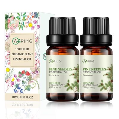 2-Pack Pine Needles Essential Oil - 100% Pure Organic Natural Plant (Pinus acus) Pine Needles Oil for Diffuser, Aroma, Spa, Massage, Yoga, Perfume, Body - 2x10ML