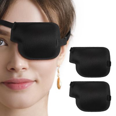 Tyqour 2pcs 3D Pirate Medical Eye Patches for Adults Kids Left Eyes, Adjustable Eyepatch for Adults Medical Eye Patch, Eye Patch for Lazy Eye(Black, Left Eyes)