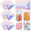 150-pack 5.9 x 8.7 Stand Up Mylar Bags with Clear Window Holographic Resealable Foil Pouches for Food Storage Smell Proof Edible Packaging Bag for Small Business, Small Holographic Bag Bulk view 1