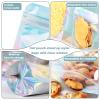 150-pack 5.9 x 8.7 Stand Up Mylar Bags with Clear Window Holographic Resealable Foil Pouches for Food Storage Smell Proof Edible Packaging Bag for Small Business, Small Holographic Bag Bulk view 2