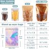 150-pack 5.9 x 8.7 Stand Up Mylar Bags with Clear Window Holographic Resealable Foil Pouches for Food Storage Smell Proof Edible Packaging Bag for Small Business, Small Holographic Bag Bulk view 3
