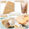 200-pack 3.9 x 5.9 Stand Up Kraft Paper Mylar Bags with Clear Window Resealable Foil Pouches for Food Storage Smell Proof Edible Packaging Zip Bag for Small Business, Small Zip Bag Bulk view 2