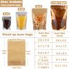 200-pack 3.9 x 5.9 Stand Up Kraft Paper Mylar Bags with Clear Window Resealable Foil Pouches for Food Storage Smell Proof Edible Packaging Zip Bag for Small Business, Small Zip Bag Bulk view 3