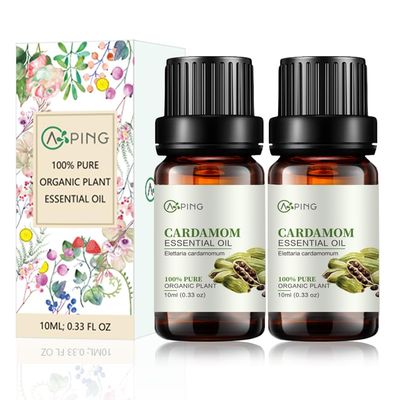 2-Pack Cardamom Essential Oil - 100% Pure Organic Natural Plant (Elettaria cardamomum) Cardamom Oil for Diffuser, Aroma, Spa, Massage, Yoga, Perfume, Body - 2x10ML