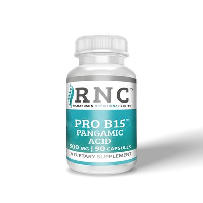 Richardson Nutritional Center Supplements B15 Complete Extra Strength, Pangamic Acid, with TMG, DMG 500mg 90 VCapsules Supports Healthy Oxygen Energy Levels Vitamins