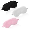 3 Pcs Plush Sleeping Eye Mask, Soft and Fuffy Plush Blindfold Comfortable Faux Fur Eye Shade with Elastic Strap for Women Men and Kids Travel Nap Sleeping (Solid ColorBlack, White, Pink) view 1
