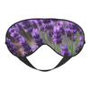 KLBTR Soft Purple Lavender Printed Eye Mask,Adjustable Breathable Eye Masks for Sleep,Light Blocking & Double-Sided, Black view 1
