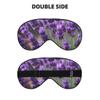 KLBTR Soft Purple Lavender Printed Eye Mask,Adjustable Breathable Eye Masks for Sleep,Light Blocking & Double-Sided, Black view 2