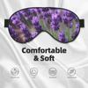 KLBTR Soft Purple Lavender Printed Eye Mask,Adjustable Breathable Eye Masks for Sleep,Light Blocking & Double-Sided, Black view 3
