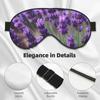 KLBTR Soft Purple Lavender Printed Eye Mask,Adjustable Breathable Eye Masks for Sleep,Light Blocking & Double-Sided, Black view 4