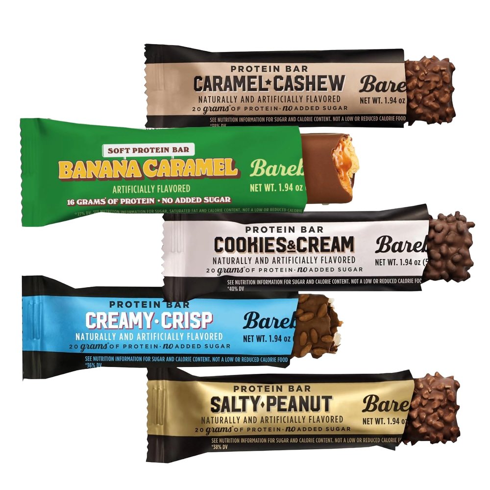 Barebell Protein Bar | 10 pack| Cookies & Cream, Creamy Crisp, Salty Peanut, Caramel Cashew, Salty Peanut, Banana Caramel 1.9oz Bars - Protein Snacks with 20g of High Protein bundled by OMNICOAST GOODS, OCG