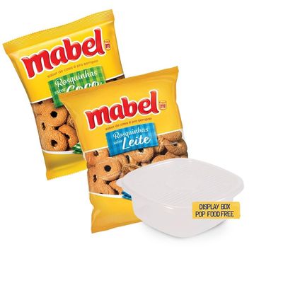 Mabel Crispy Cookies from Brazil, 0.66 lb, 2 Pack Bundle with Food Container 33.81 fl oz | Assorted Flavors: Coconut, Milk, Chocolate | Rosquinhas Mabel 2 pack 300 gr | Ganhe Pote Pop Quadrado 1000 ml