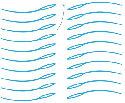 AmeriCan Goods Orthodontic Floss Threaders Blue Curved Smooth Edges Dental Floss Threader for Braces, Bridges, and Implants (250)