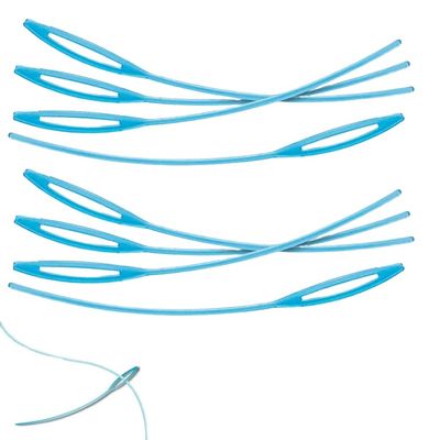 AmeriCan Goods Orthodontic Floss Threaders Blue Curved Smooth Edges Dental Floss Threader for Braces, Bridges, and Implants (500)
