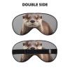 KLBTR Soft cute otter Printed Eye Mask,Adjustable Breathable Eye Masks for Sleep,Light Blocking & Double-Sided, Black view 2
