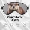 KLBTR Soft cute otter Printed Eye Mask,Adjustable Breathable Eye Masks for Sleep,Light Blocking & Double-Sided, Black view 3