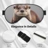 KLBTR Soft cute otter Printed Eye Mask,Adjustable Breathable Eye Masks for Sleep,Light Blocking & Double-Sided, Black view 4