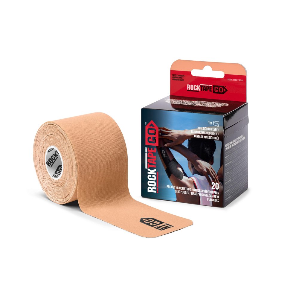 RockTape Go Gentle Adhesive Pre-Cut Kinesiology Tape (Beige)