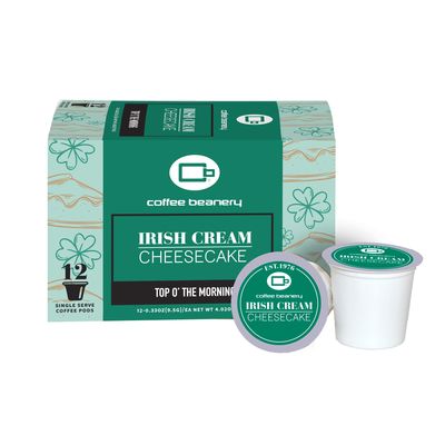 Coffee Beanery Irish Cream Cheesecake Coffee Pods | 12ct Flavored Medium Roast | 100% Specialty Arabica Gourmet Coffee