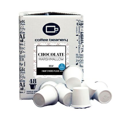 Chocolate Marshmallow Decaf by Coffee Beanery | 48ct Flavored Pods | Medium Roast, 100% Arabica Gourmet Coffee