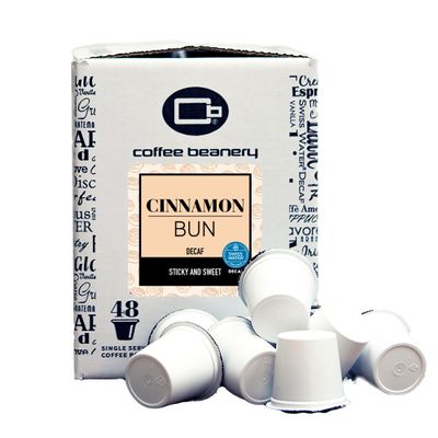 Cinnamon Bun Flavored Decaf Coffee by Coffee Beanery | 192Ct Bulk Medium Roast Specialty Arabica Gourmet Coffee